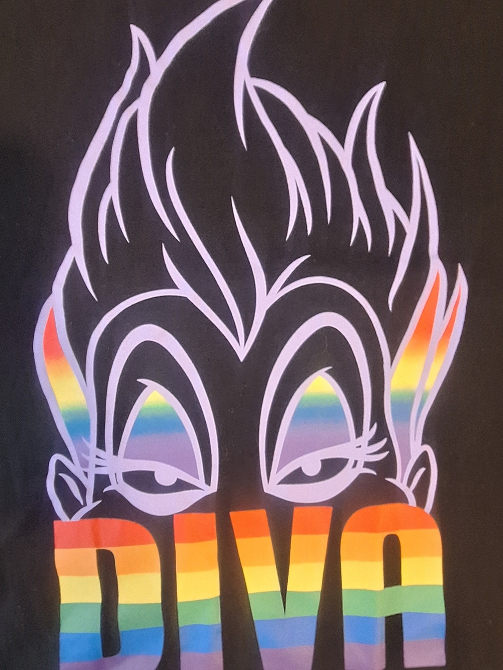 Disney Pride Collection Ursula Diva Rainbow Graphic Tee Black 2XL